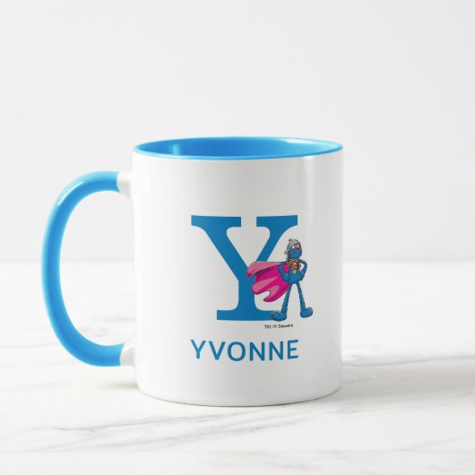 Mug Super Grover Ajouter Votre Nom Et Monogramme Y (Gauche)