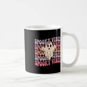 Mug Super Halloween Vibes Éffrayantes Rétro Fantôme Fl