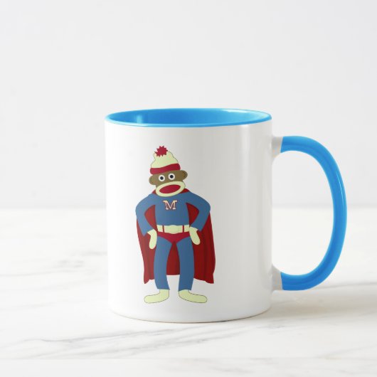 Mug Super héros de singe de chaussette (Droite)