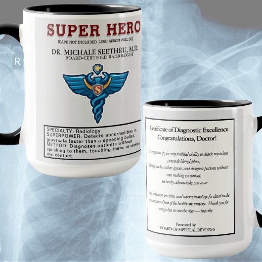 Mug Super-héros radiologue – Cadeau médical amusant