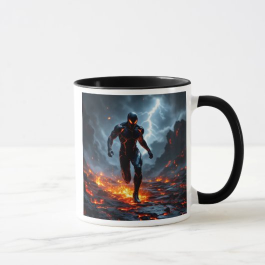 Mug Super-héros traversant la lave. (Droite)