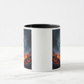Mug Super-héros traversant la lave. (Centre)