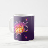 Mug Super Maman Fleur Neon Comic Bubble Fête des mères (Devant gauche)