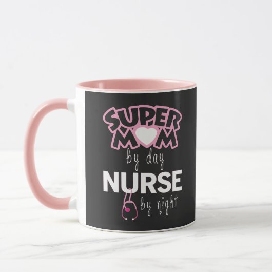 Mug Super Maman par jour Infirmière par nuit (Gauche)
