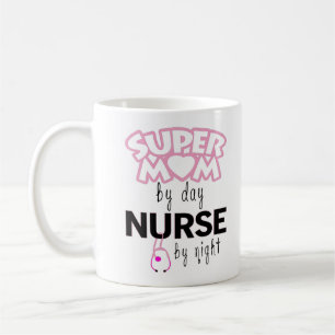 Mug Super Maman par jour Infirmière par nuit