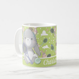 Mug Super mignon tennis personnalisé, vert