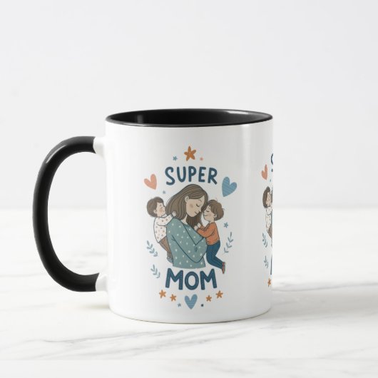 Mug "Super MOM" - Célébrez la maternité chaque jou (Gauche)