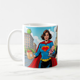 Mug "Super Mom" Retro style bande dessinée