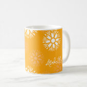 Mug Super Orange Daisy Fleur Rétro Nom Floral (Devant droit)
