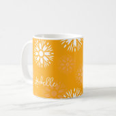 Mug Super Orange Daisy Fleur Rétro Nom Floral (Devant gauche)