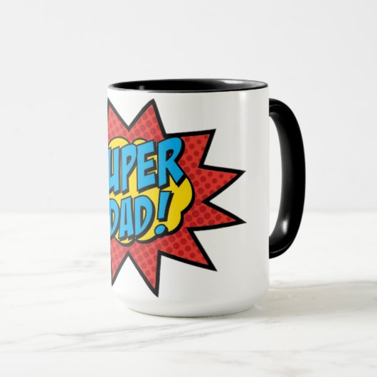 Mug super papa (Devant droit)
