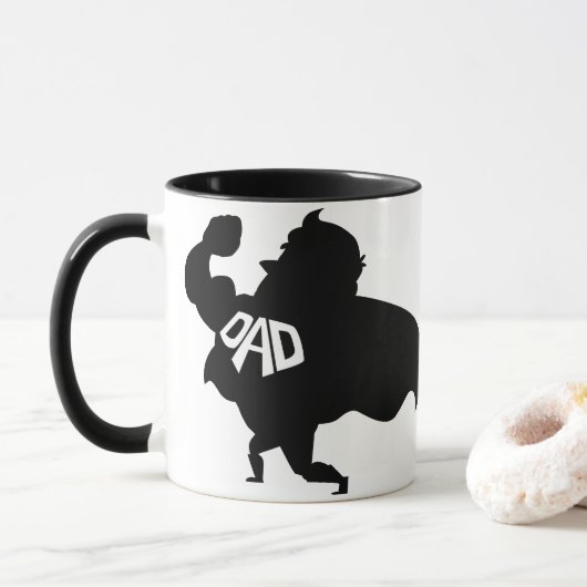 Mug Super papa | Cadeaux pour papa | Papa Cadeau d'ann (Avec donut)