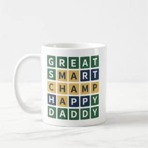 Mug SUPER PAPA CHAMPION HEUREUX Papa de style Wordle