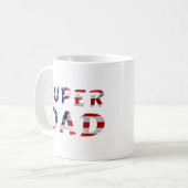 Mug Super Papa et le drapeau américain (Devant gauche)