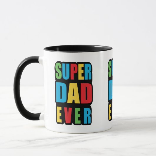 Mug Super Papa Mug- Cadeau papa pour père, papa Annive (Gauche)