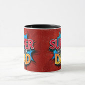 Mug Super Papa Mustache Grunge moderne (Centre)