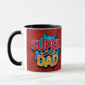 Mug Super Papa Mustache Grunge moderne (Gauche)