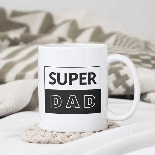 Mug Super papa | Papa Noir Et Blanc