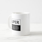 Mug Super papa | Papa Noir Et Blanc (Devant gauche)