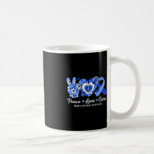 Mug Super Peace Love Cure Bleu Ruban Hydrocéphalie A