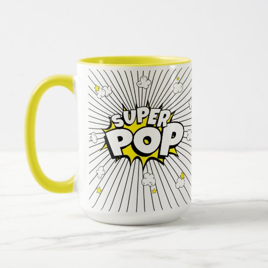 Mug SUPER POP! 'Corny' Popcorn Pun (Gauche)