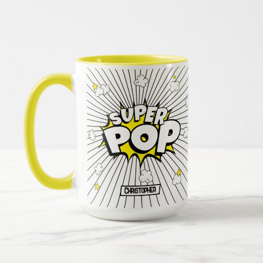 Mug SUPER POP! Fun Superhero Personalized Pun (Gauche)