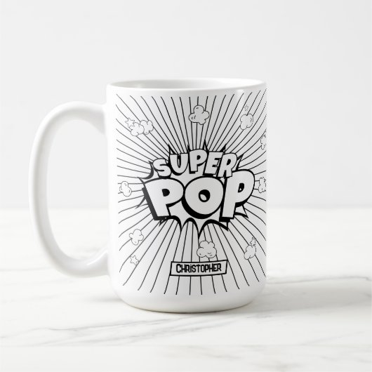 Mug SUPER POP! Quirky Fun Comic Book Pop Art D.I.Y (Gauche)
