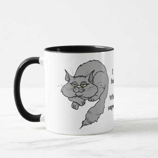 Mug Super puissance de chat drôle (Gauche)
