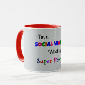 Mug Super puissance du travailleur social (Devant gauche)