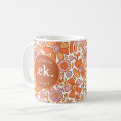 Mug Super Retro Monogramme Orange (Devant gauche)
