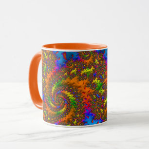 Mug Super Retro Psychédélique Spirale Fractale Art
