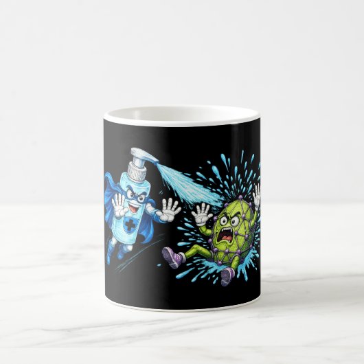 Mug Super Sanitizer vs. Germ Monster (Centre)