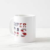 Mug Super Sis et le drapeau américain (Devant gauche)