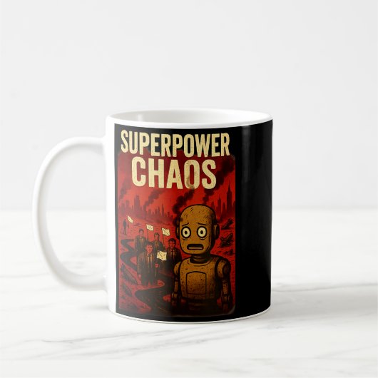 Mug Super Wer Chaos Dystoan Satire War Consequences Gi (Gauche)
