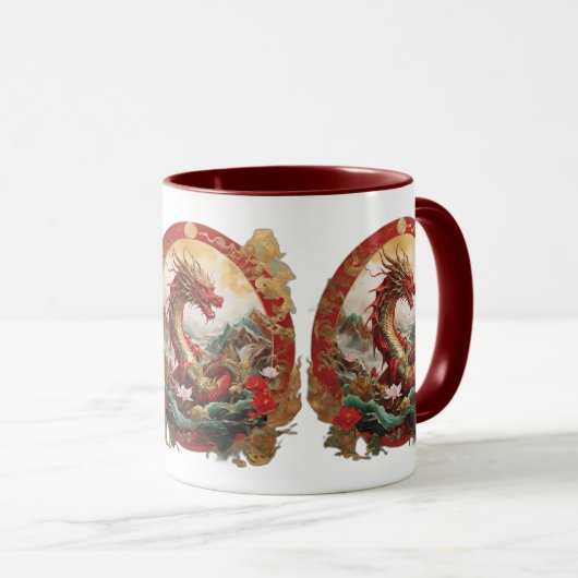 Mug Superbe dragon, nouvel an 2024 design (Devant droit)