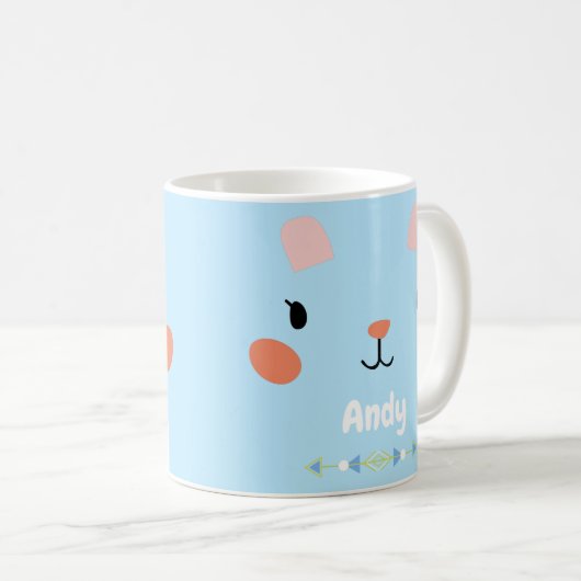 Mug Superbe face de lapin rose (Devant droit)