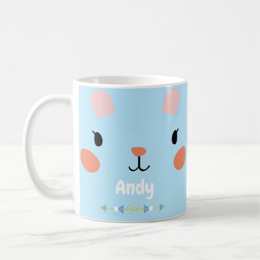 Mug Superbe face de lapin rose (Gauche)