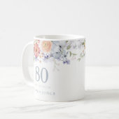 Mug Superbe Floral 80e Anniversaire Fête Faveur Cadeau (Devant gauche)