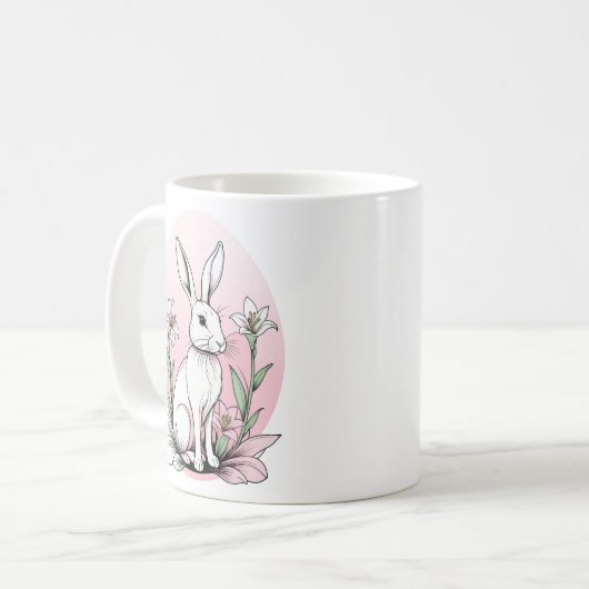Mug Superbe lapin et Lys Plus Taille (Devant gauche)