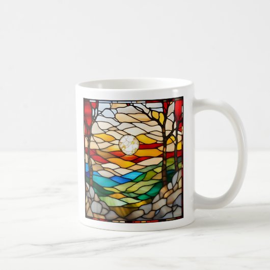 Mug Superbe paysage de verre filé couché de soleil (Droite)