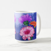 Mug Superbe peinture à trois couleurs Gerberas café Mu (Devant droit)