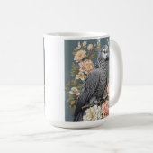 Mug Superbe Perroquet Gray Africain Avec Élégantes Flo (Devant droit)