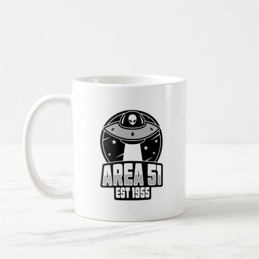 Mug Superficie 51 Alien Spacehip Retro (Gauche)