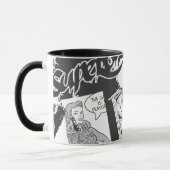 Mug Supergirl noir et blanc collage (Gauche)