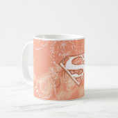 Mug Supergirl Pêche motif floral (Devant gauche)