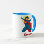 Mug Supergirl volant en costume bleu (Devant droit)