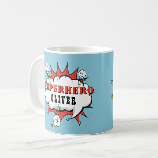 Mug Superhero Comic Speech Cloud Boy (Devant gauche)