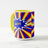 Mug Superhero de bande dessinée Nom personnalisé Coffe (Devant gauche)