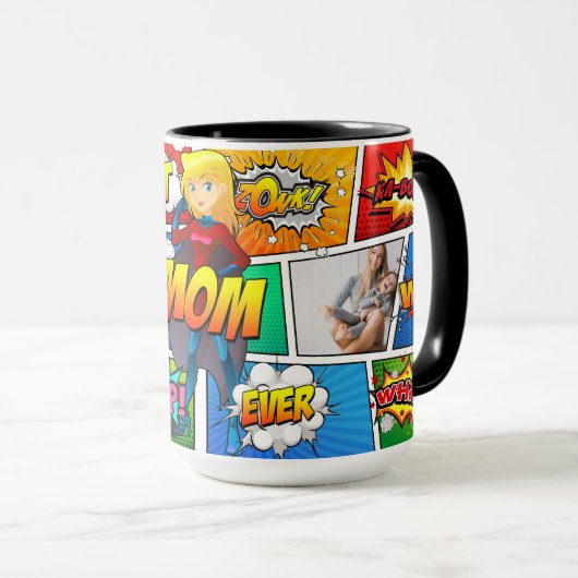 Mug Superhero Mère's Day Comic Book (Devant droit)
