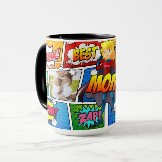 Mug Superhero Mère's Day Comic Book (Devant gauche)
